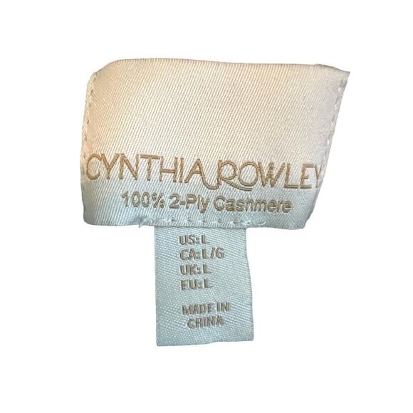 Cynthia Rowell 100% 1-Ply Cashmere Blue 3/4” Sleeve Sweater L - Picture 6 of 8